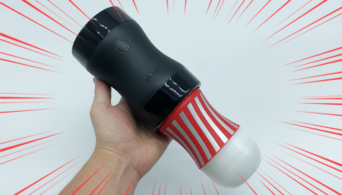 TENGA GYRO ROLLERにカップを挿入した画像