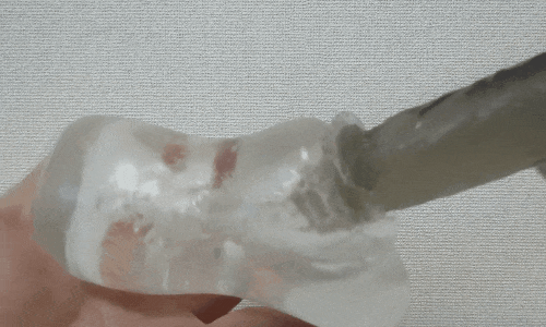 おすすめ透明オナホの2穴膣速いストロークアニメーション画像
