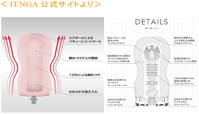TENGA オリジナルバキューム・カップ エクストラクールの本体内部画像